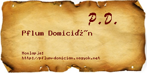 Pflum Domicián névjegykártya